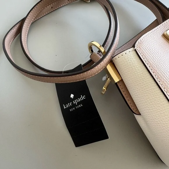 Kate Spade Chic Phoebe Mini Top Handle Crossbody Bag Purse NWT Beige Cream NEW - Picture 6 of 11